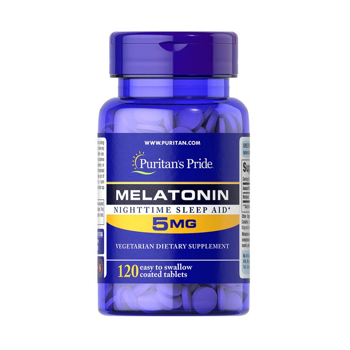 Melatonin, 5 mg, Puritans Pride, 120 tablete