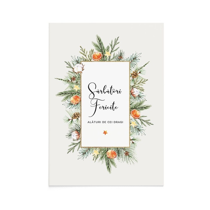 Felicitare Craciun Orange Christmas, Zizula Cards, 105 x 150 mm