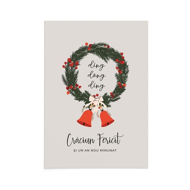 Felicitare Craciun Ding Dong Ding, Zizula Cards, 105 x 150 mm