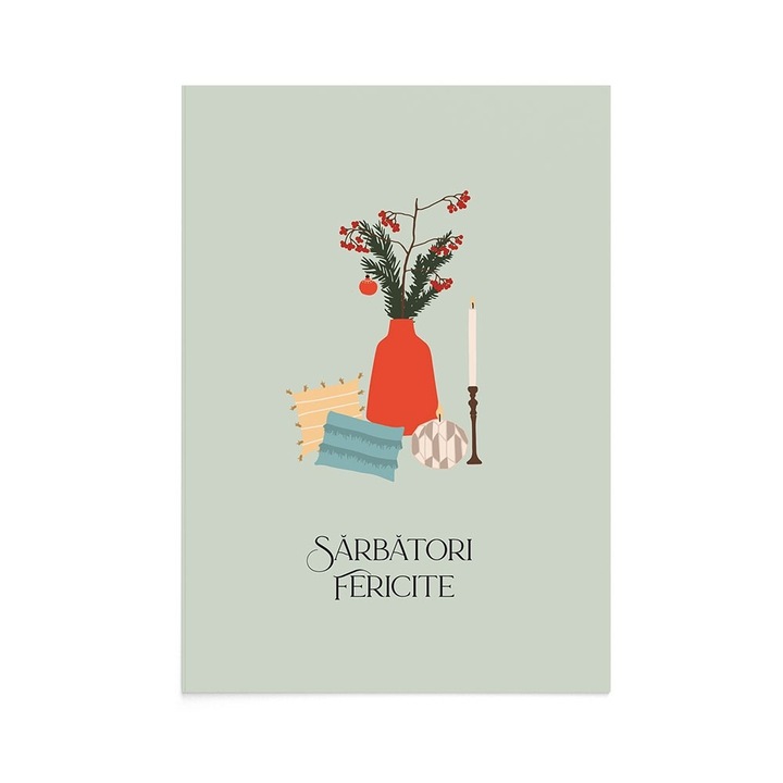 Felicitare Craciun Christmas Vase, Zizula Cards, 105 x 150 mm