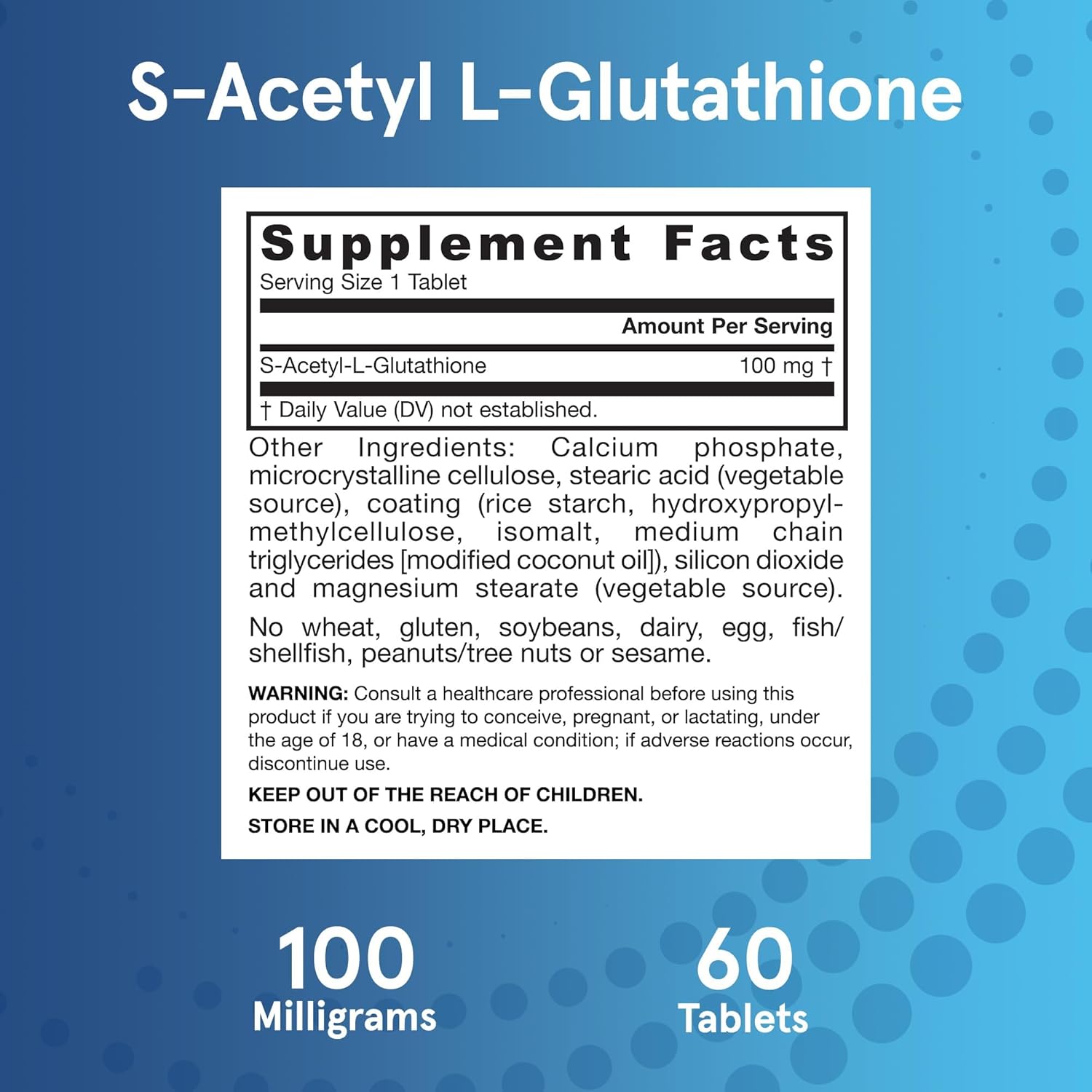 S-Acetyl L-Glutathione, 100 mg, Jarrow Formulas, 60 tablete
