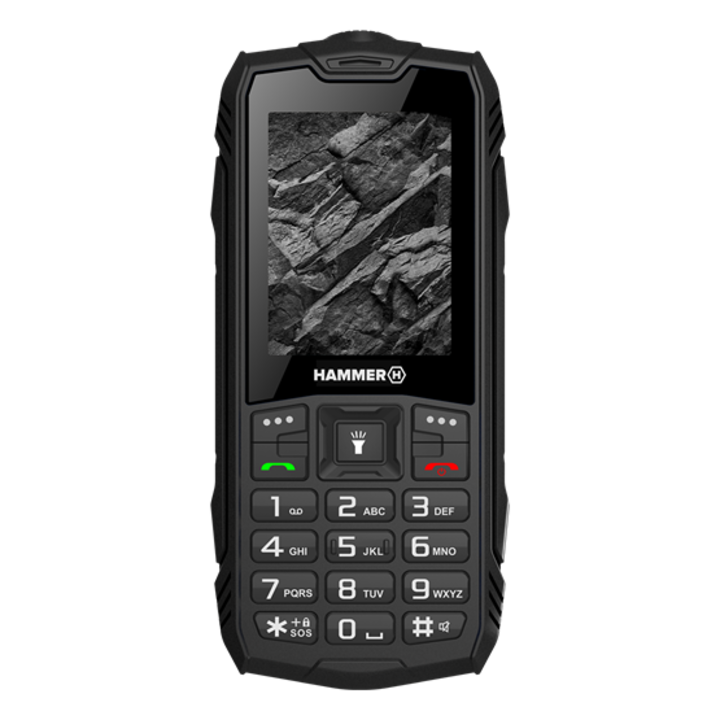 MyPhone HAMMER Rock 2,4", Dual SIM, csepp-, por- és ütésálló mobiltelefon, fekete