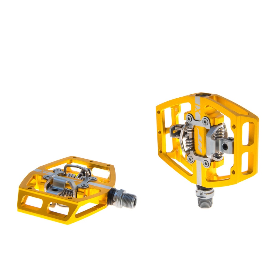 Pedale Aluminiu cu SPD HT , X1 , 3 Rulmenti , Pini Schimbabili , Gold