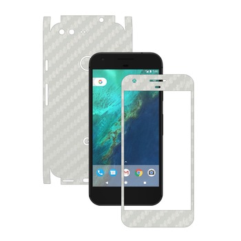 Folie de protectie Full Body Carbon Skinz, Acoperire Totala, Carbon Alb pentru Google Pixel Folie de protectie Full Body Carbon Skinz, Acoperire Totala, Carbon Alb pentru Google Pixel