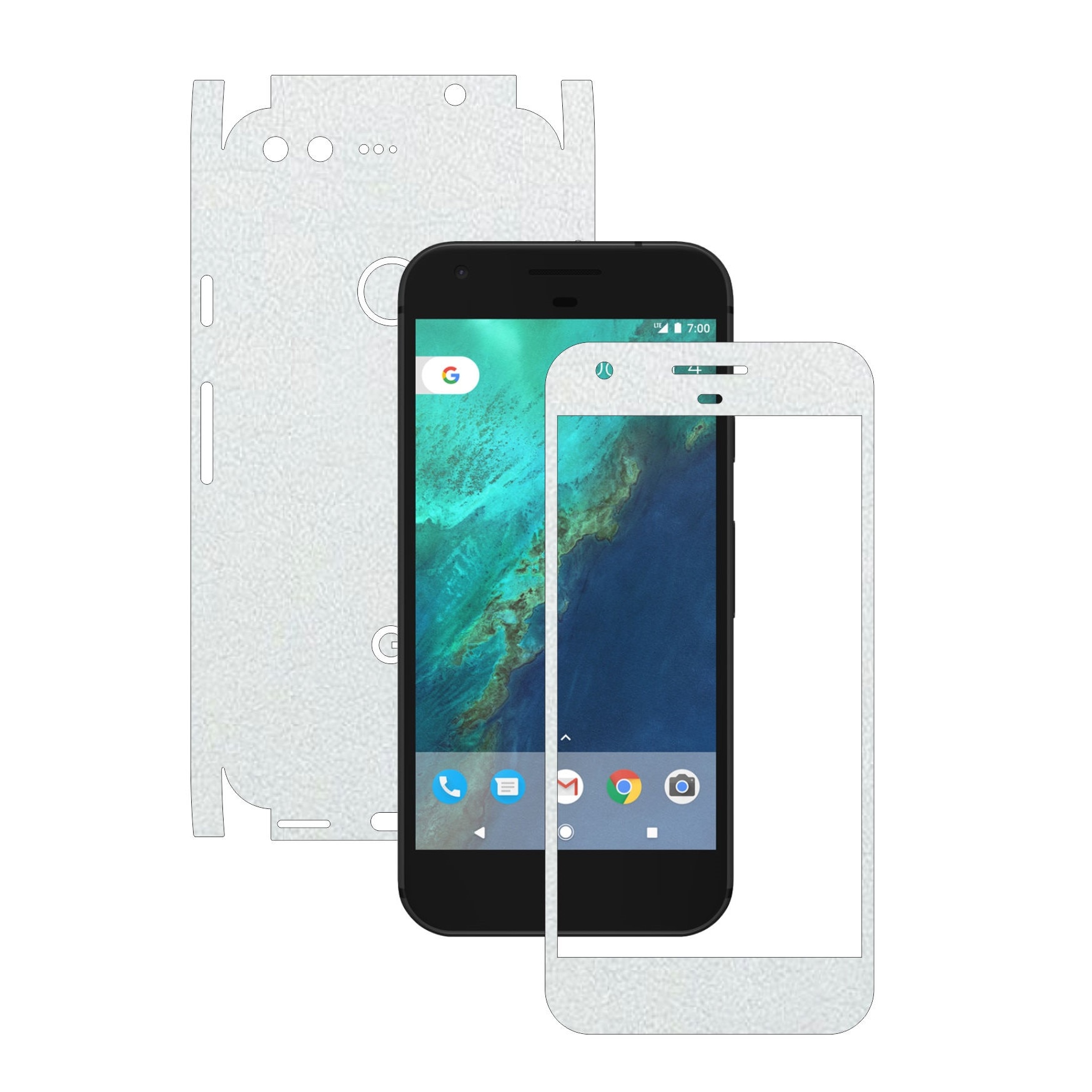 Folie de protectie Full Body Carbon Skinz, Acoperire Totala, Piele Alba pentru Google Pixel