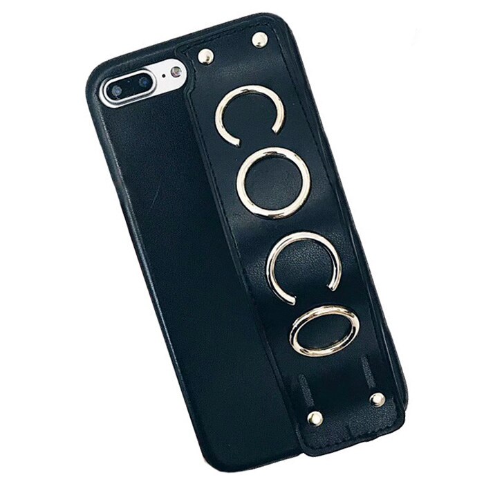 Husa din imitatie piele ecologica cu suport grip COCO iPhone 7 / 8 (4.7 inch) BLACK