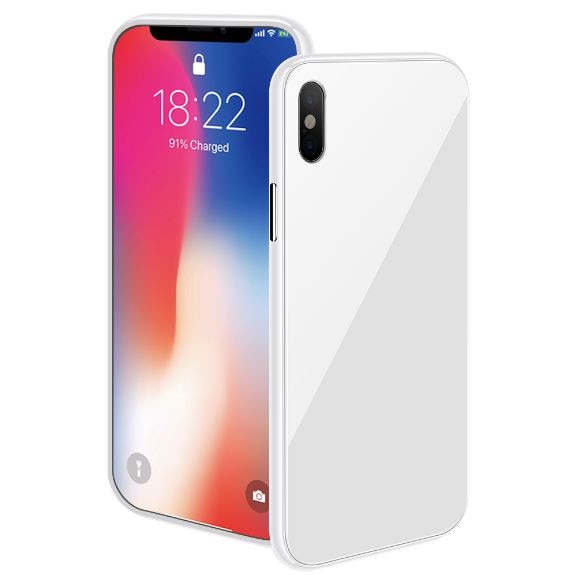 Husa 360 grade tip capsula cu inchidere sau prindere Magnetica, cu Magneti, Fata si Spate Policarbonat si Folie Ecran Sticla Temperata Securizata pentru iPhone X 10 ALB WHITE