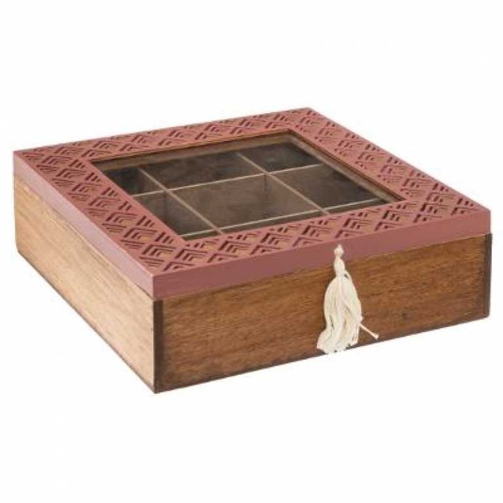 Cutie ceai 9 compartimente 24x24x7.5 cm