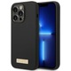 Кейс Guess, За iPhone 14 Pro Max, Метално лого, MagSafe, Течен силикон, Черен