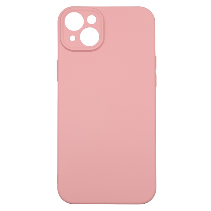 Husa din silicon pentru Iphone 14 Plus Interior Microfibra, Protectie Camera, Roz