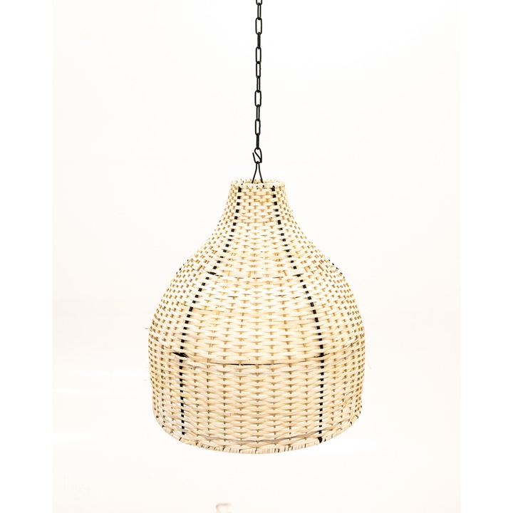 Lustra ovala din fibra naturala de ratan E27