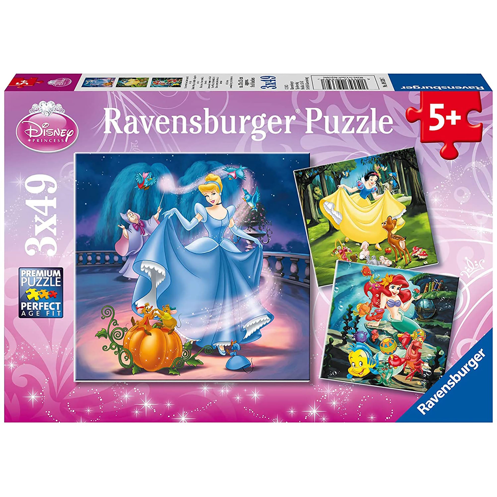 Puzzle Alba Ca Zapada, Cenusareasa Si Ariel, 3X49 Piese, Think