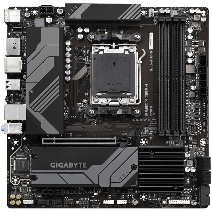 Дънна платка Gigabyte, B650M DS3H, Socket AM5, mATX