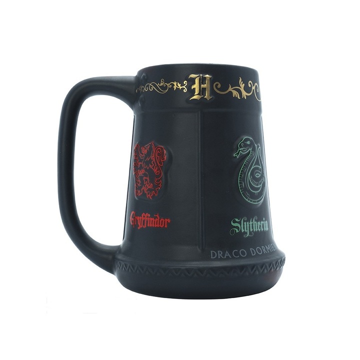 Cana ABYSTYLE HARRY POTTER 3D Four Houses, 650ml, Negru