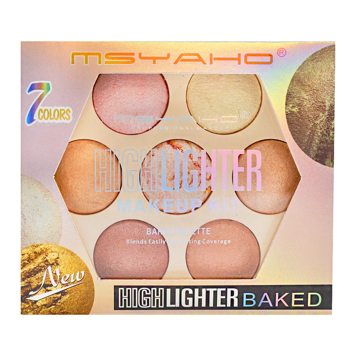 Paleta iluminatoare Msyaho Highlighter Baked 7 Color, nuanta 02 Medium ...