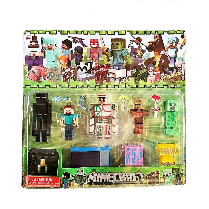 Комплект Фигури Майнкрафт, 12броя, Minecraft, Многоцветен
