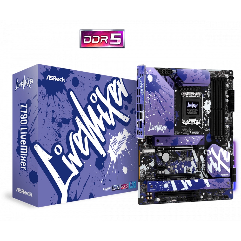 Placa de baza ASROCK Z790 LiveMixer, LGA 1700, DDR5, PCIe 5.0