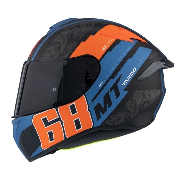 Casca integrala moto/touring MT Targo Pro Welcome portocaliu mat, S 55-56cm