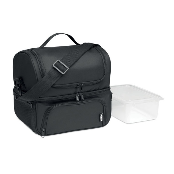 Geanta termoizolanta, Everestus, 21AUG251, Poliester, 27x21x28 cm, Negru, pastila racire inclusa