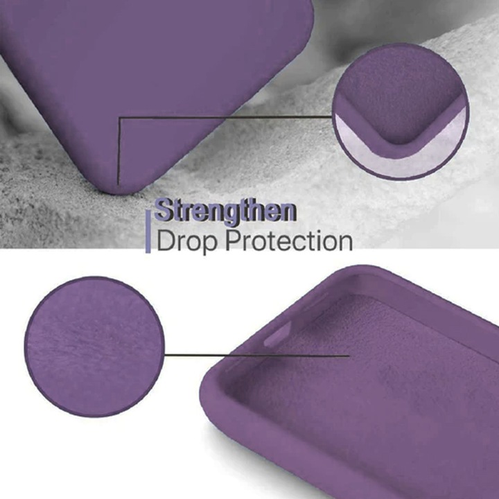 Szilikon tok Samsung Galaxy S21 FE belső mikroszálas, kameravédelem, lila