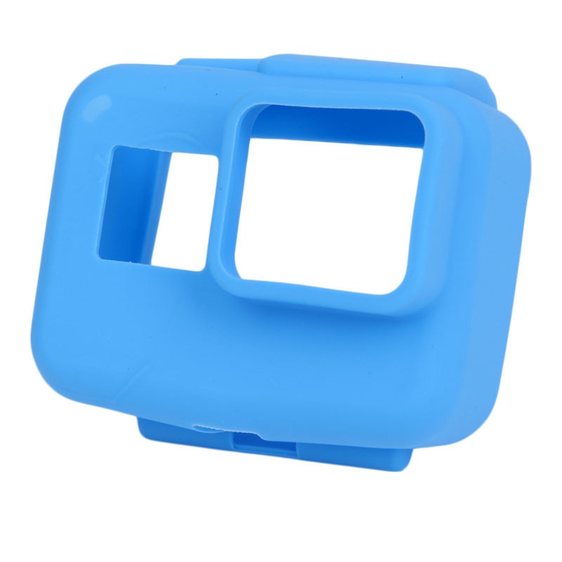 Carcasa de protectie din silicon cu rama, compatibila cu GoPro Hero 5 / 6 / 7 (Albastru)