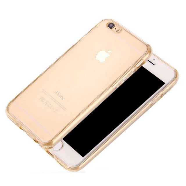Husa Full Protection Silicon 360 TPU, Iphone 6 Plus, auriu + BONUS Folie Protectie Ecran