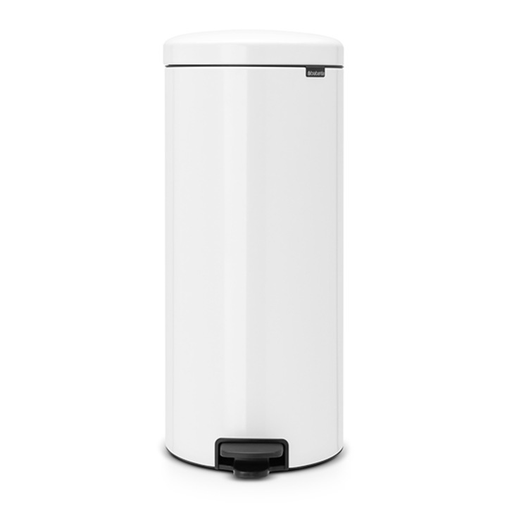 Cos cu pedala, Brabantia, 30 l, 300 mm, Inox, Alb