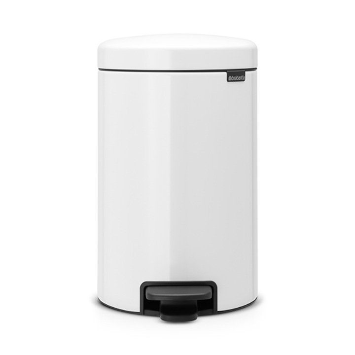 Кош с педал Brabantia NewIcon 12 L, Бял