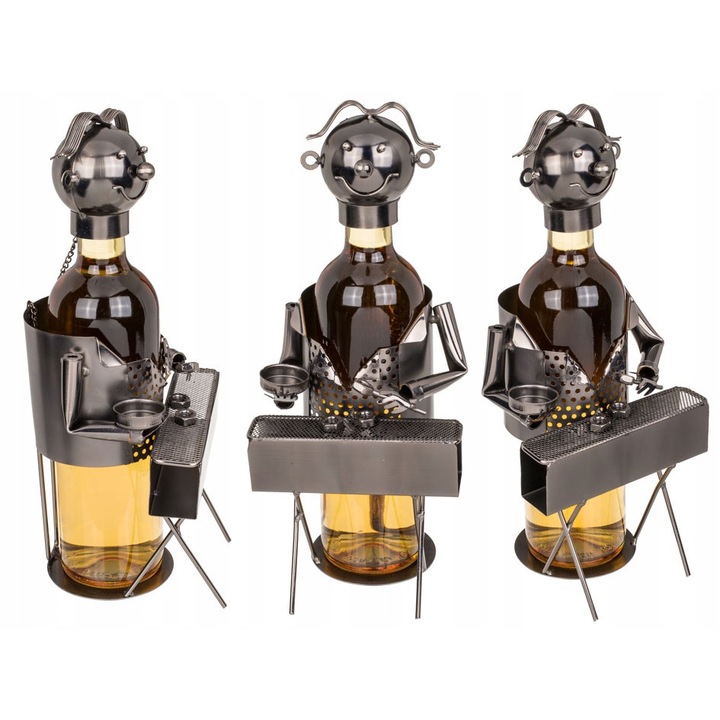 Suport sticle, OOTB, Metal, Argintiu