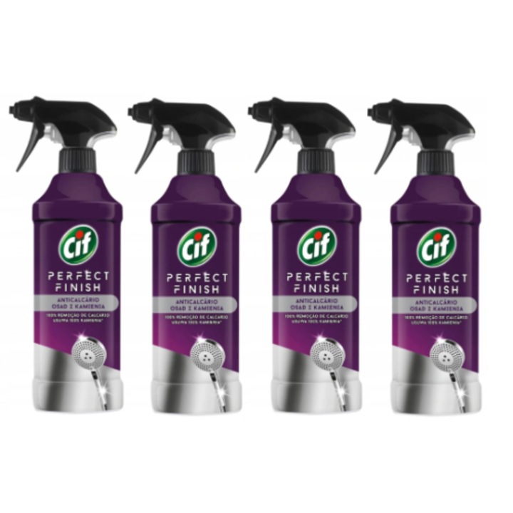 Set spray anticalcar, Cif, Perfect Finish, 4 x 435 ml