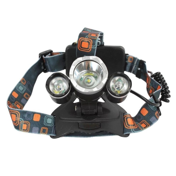 Алуминиев челник EDAR с 3 светодиода и батерия, 15 W, за къмпинг/риболов/лов