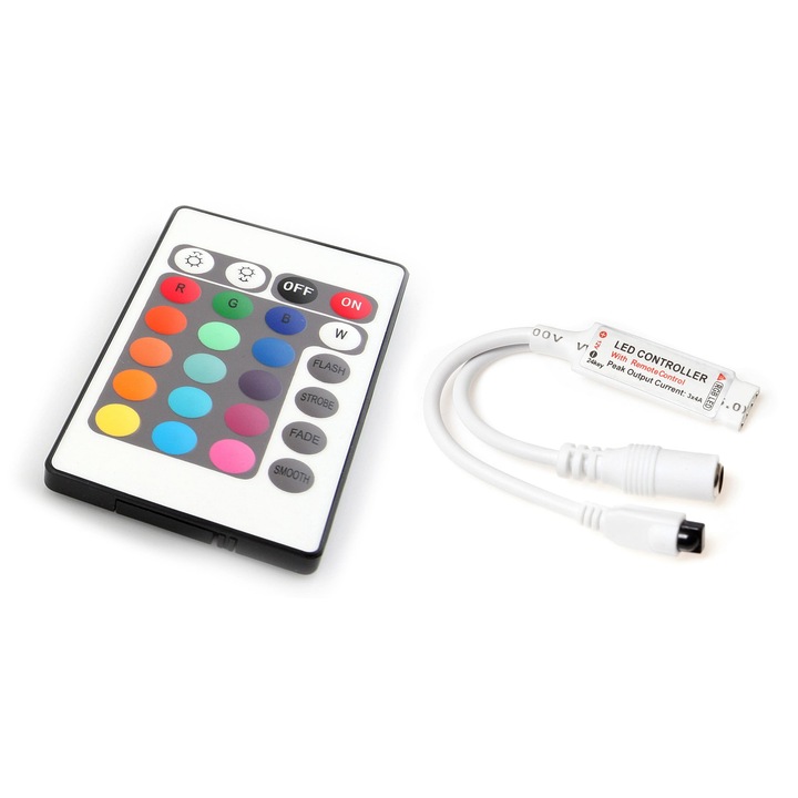 Controler cu infrarosu pentru benzi LED RGB Koloreno, IR-RGB-24