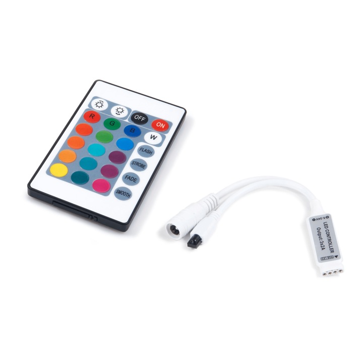Controler cu infrarosu pentru benzi LED RGB Koloreno, IR-RGB-24