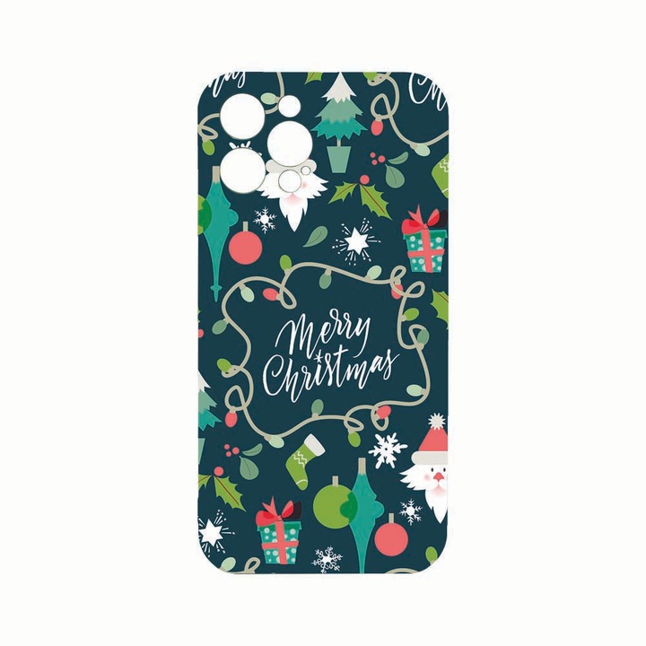 Силиконов калъф Unique за Apple iPhone 12 Pro Max, Merry Christmas, защита на камерата, Beryl PGR 6