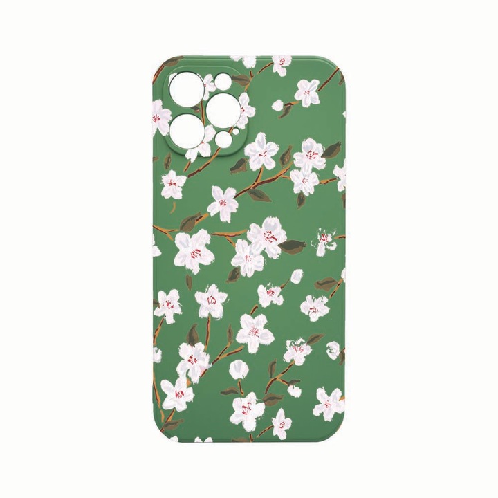 Силиконов калъф Unique за Apple iPhone 12 Pro Max, Spring Flower, защита на камерата, Beryl PGR 512