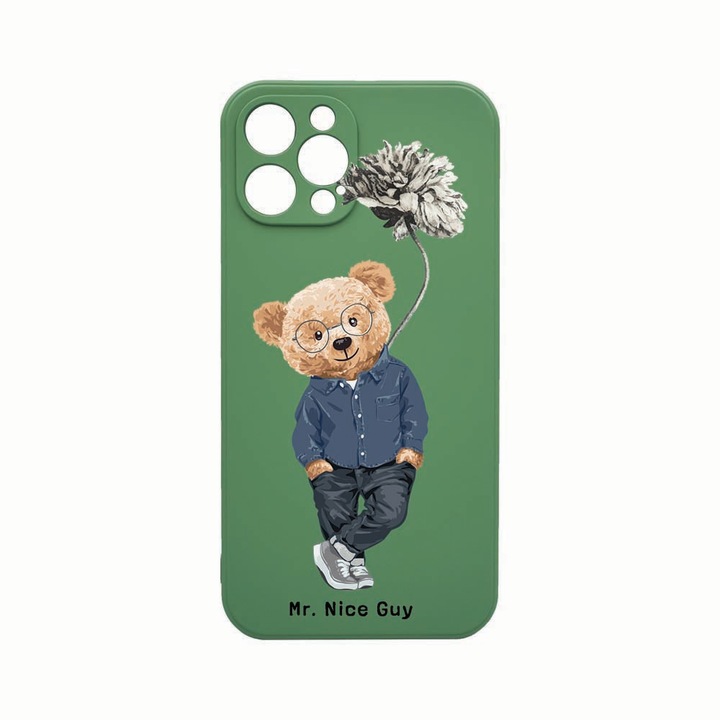 Силиконов калъф Unique за Apple iPhone 12 Pro Max, Nice Guy - Teddy Bear, защита на камерата, Beryl PGR 934