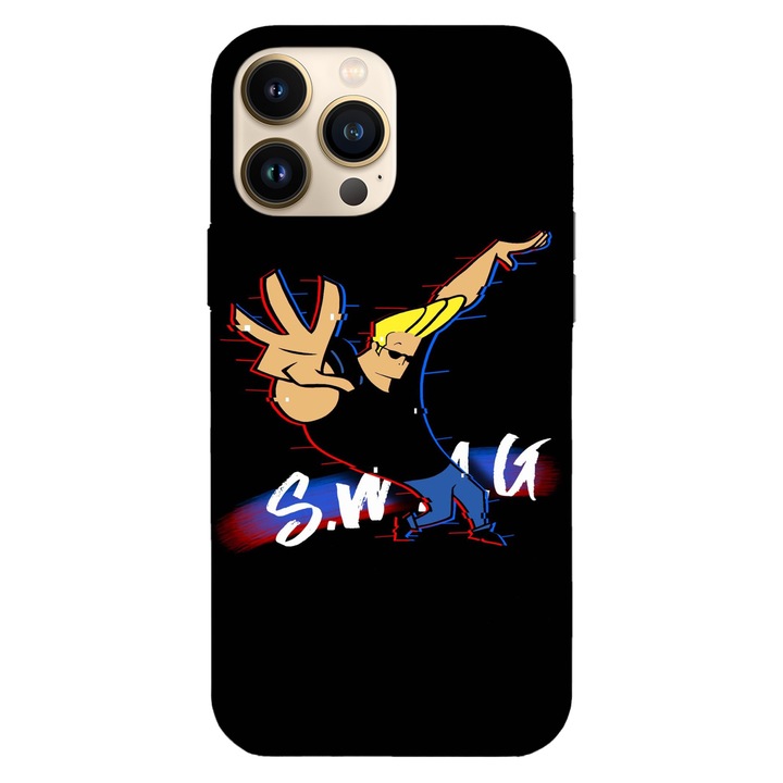 Husa compatibila cu Apple iPhone 13 model Glitched Johnny Bravo, Silicon, TPU, Viceversa