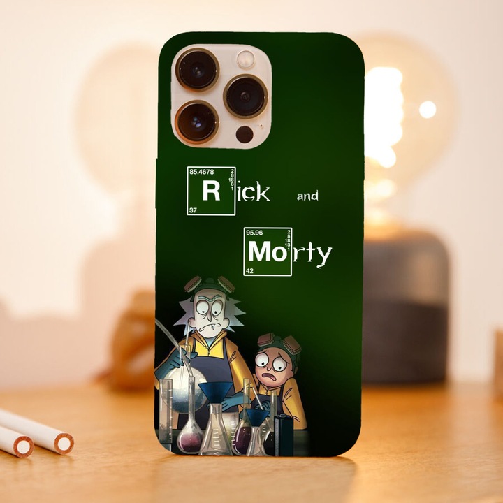 Калъф, съвместим с Apple iPhone 11 Pro Max модел Rick and Morty Chemist Edition, силикон, TPU, обратно