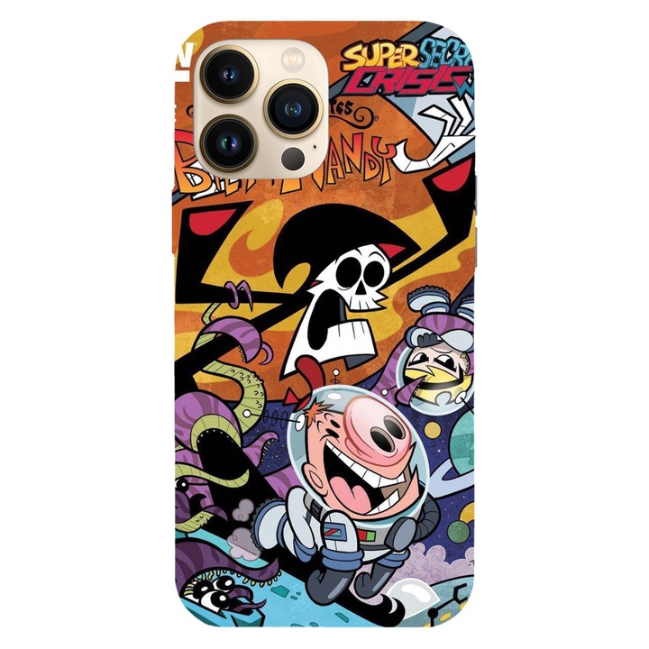 Капак, съвместим с Apple iPhone 14 Pro модел Мрачните приключения на Били и Манди, силикон, TPU, обратно