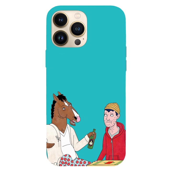 Husa compatibila cu Apple iPhone 14 Pro Max model BoJack Horseman and Todd, Silicon, TPU, Viceversa