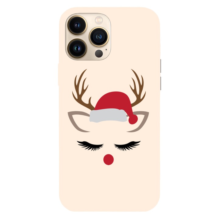 Husa Craciun compatibila cu Apple iPhone 13 Mini model Rudolf's Sweetheart, Silicon, TPU, Viceversa