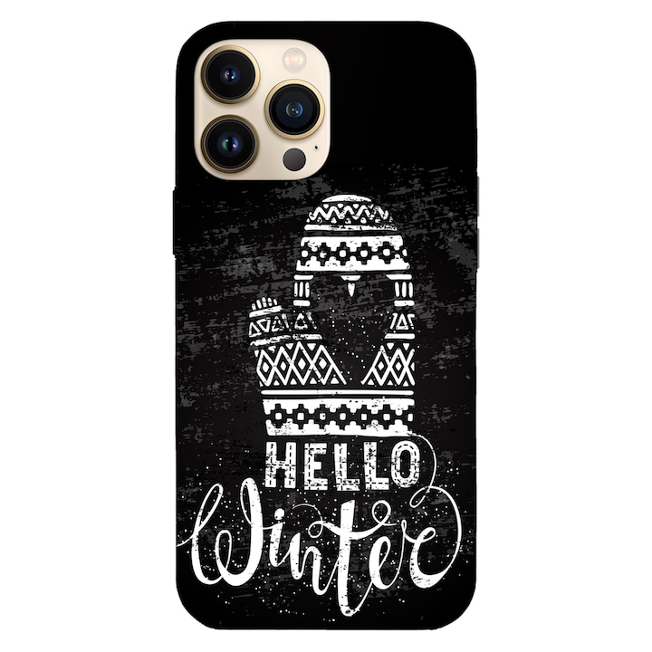 Husa Craciun compatibila cu Apple iPhone 11 Pro Max model hello winter, Silicon, TPU, Viceversa