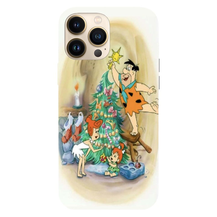 Husa Craciun compatibila cu Apple iPhone 11 Pro Max model The Flintstones Christmas, Silicon, TPU, Viceversa