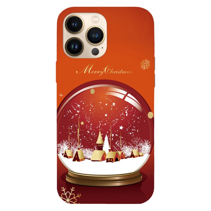 Husa Craciun compatibila cu Apple iPhone 11 Pro Max model Snow Globe, Silicon, TPU, Viceversa