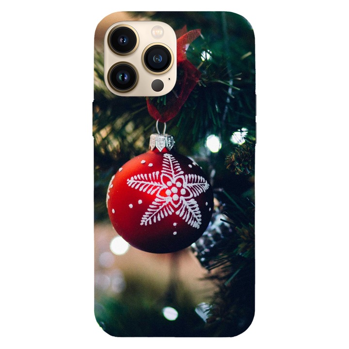 Коледен калъф, съвместим с Apple iPhone 14 Pro Max модел Snowflake Christmas Globe, Silicon, TPU, Viceversa