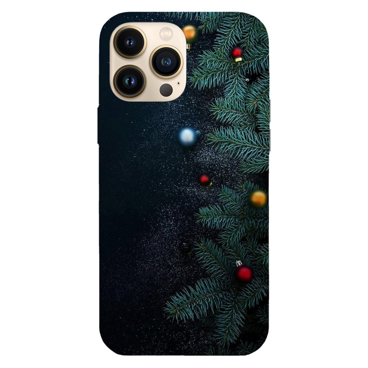 Коледен калъф, съвместим с Apple iPhone 15 Pro Max модел Christmas Globes, силикон, TPU, обратното