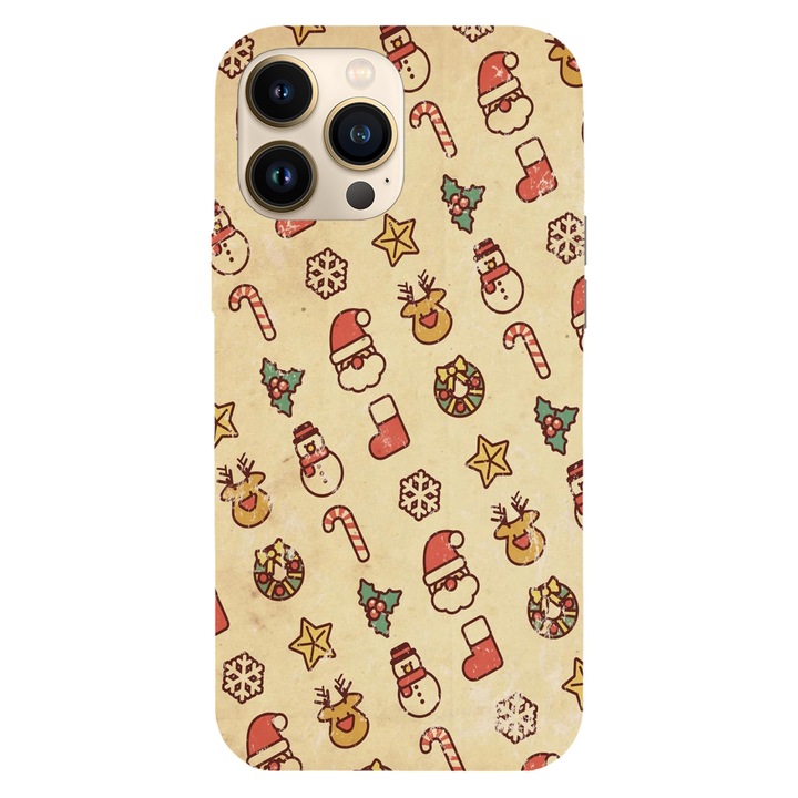 Husa Craciun compatibila cu Apple iPhone 13 Mini model Christmas candy shop, Silicon, TPU, Viceversa