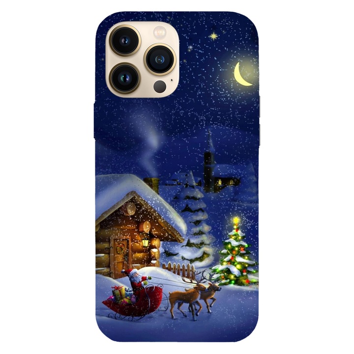 Husa Craciun compatibila cu Apple iPhone 11 Pro Max model Christmas Night, Silicon, TPU, Viceversa