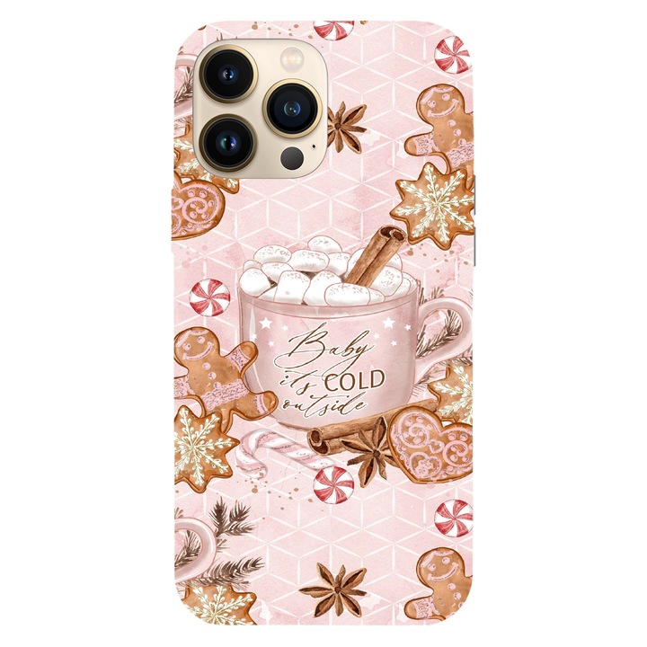 Husa Craciun compatibila cu Apple iPhone 13 Mini model Baby is cold outside, Silicon, TPU, Viceversa
