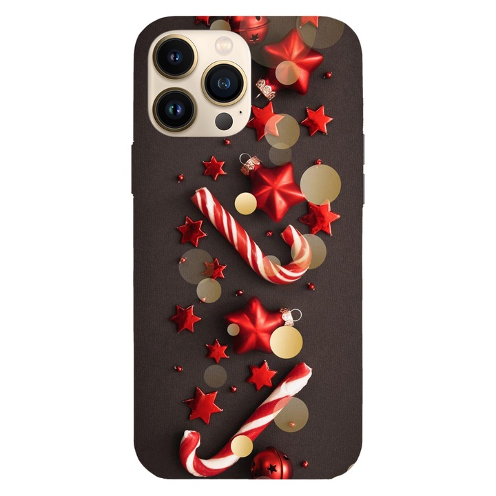 Протектор, съвместим с Apple iPhone 14 Pro Max модел Christmas Candy, силикон, TPU, Viceversa